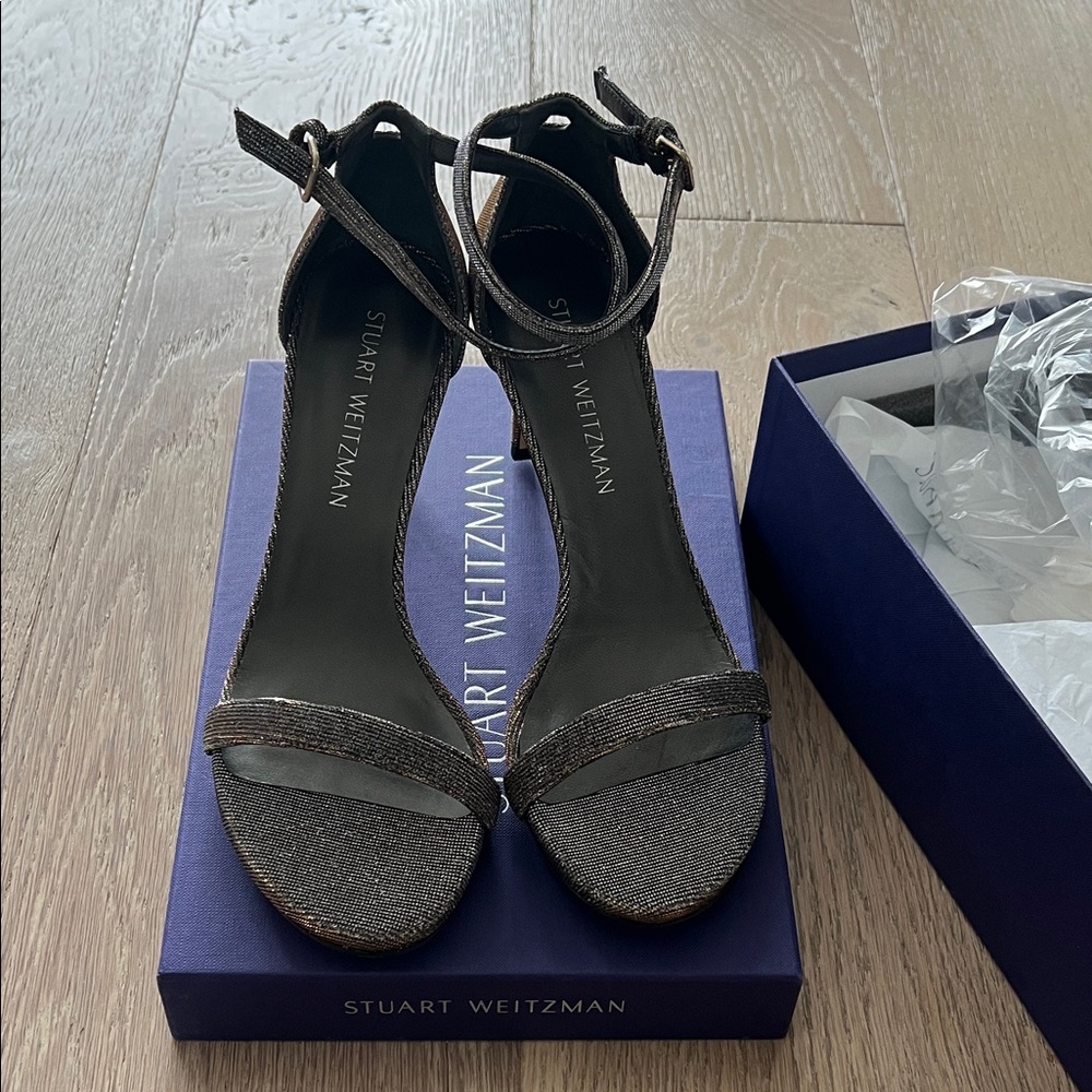 Stuart Weitzman Shimmering Black Heels